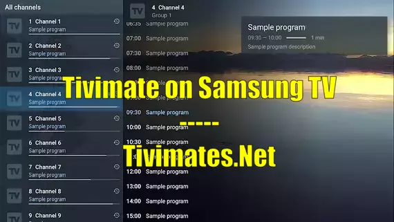 Tivimate on Samsung TV