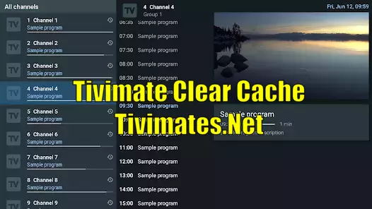 Tivimate Clear Cache